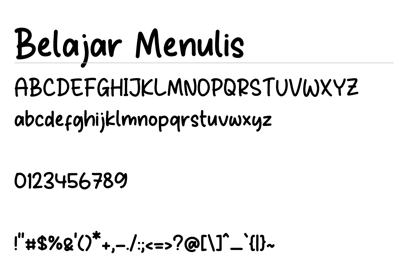 Belajar Menulis Font preview