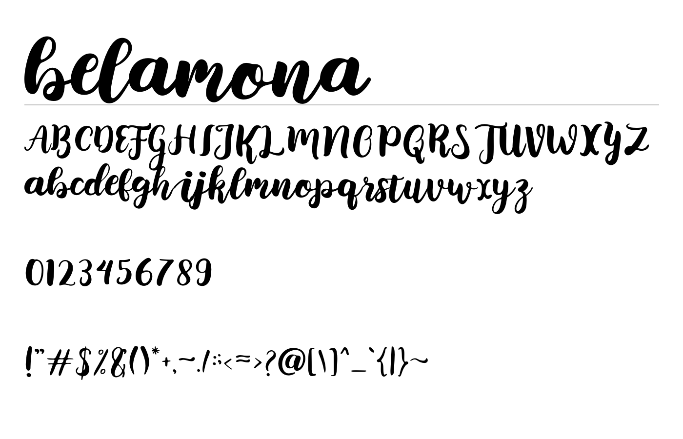 Belamona Script Font preview