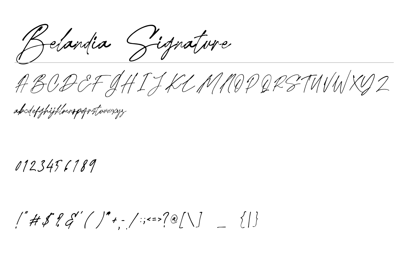 Belandia Signature Font preview
