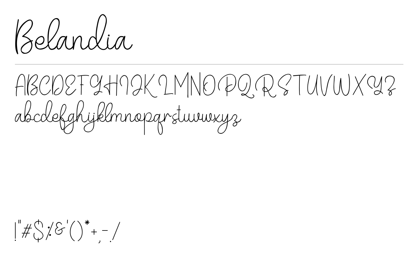 Belandia Font preview