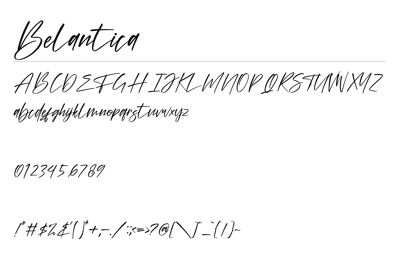 Belantica Font preview
