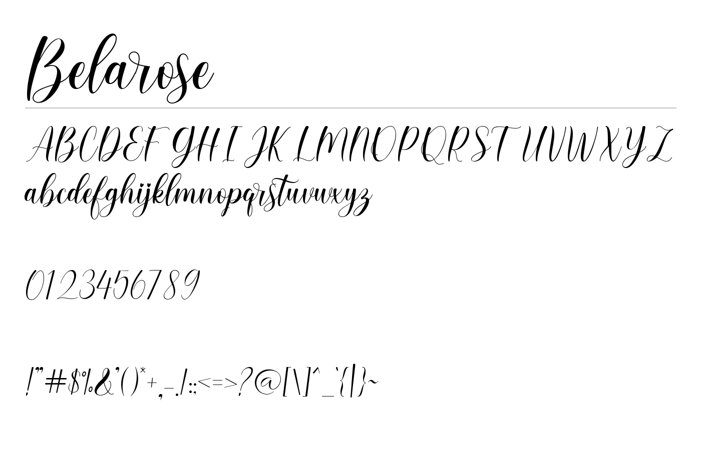 Belarose Font preview