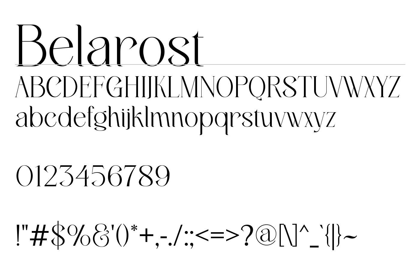 Belarost Font preview