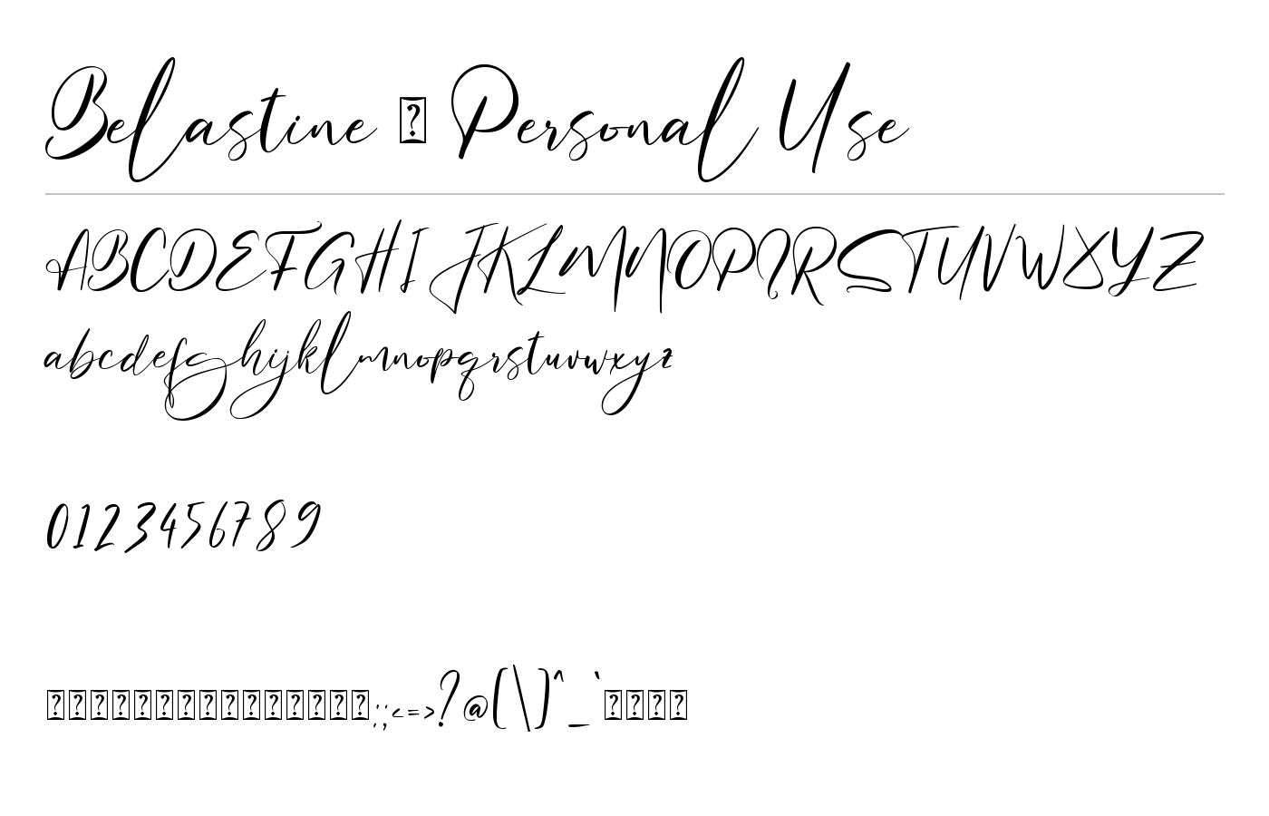 Belastine Font preview