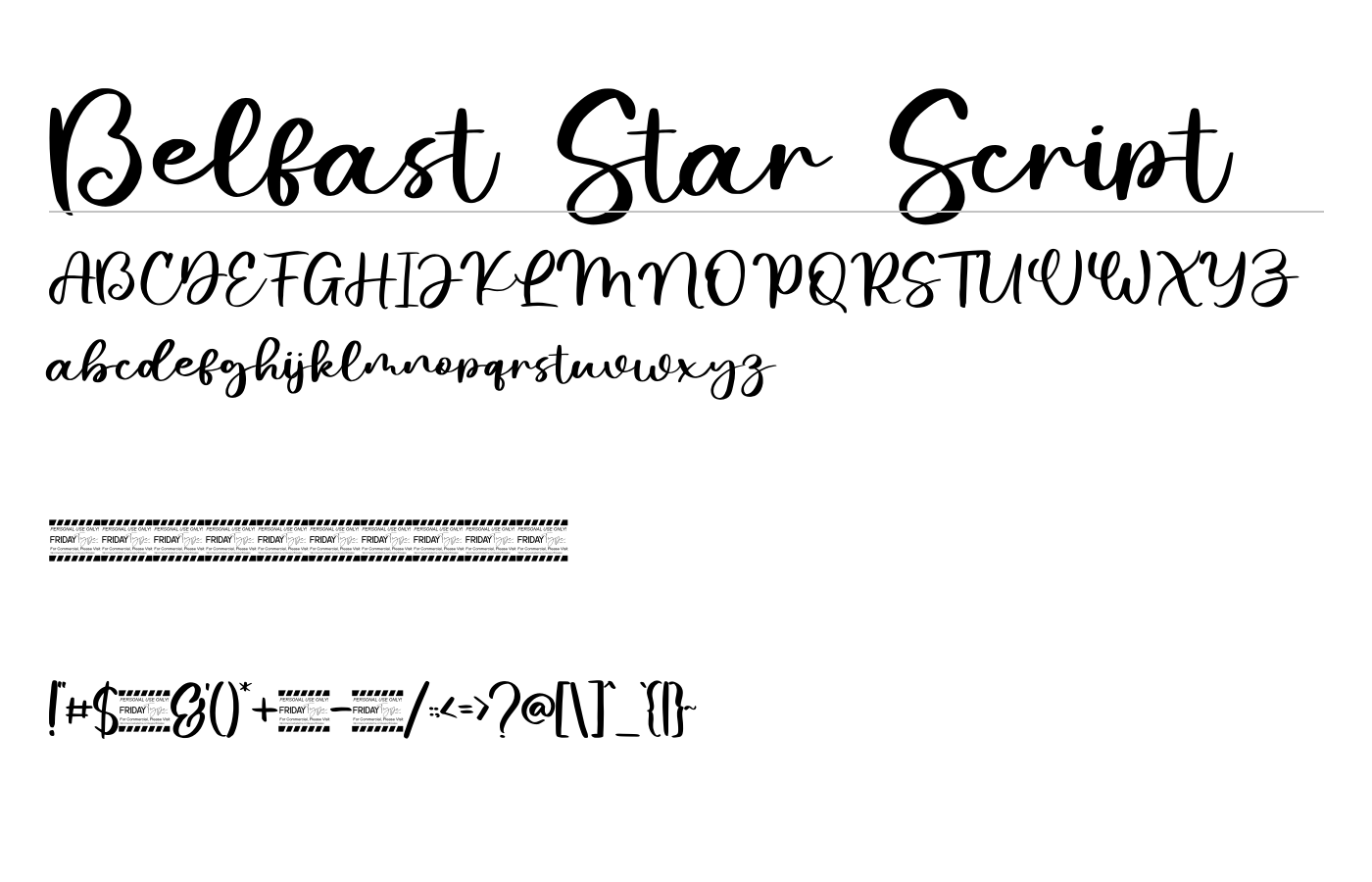 Belfast Star Script Font preview