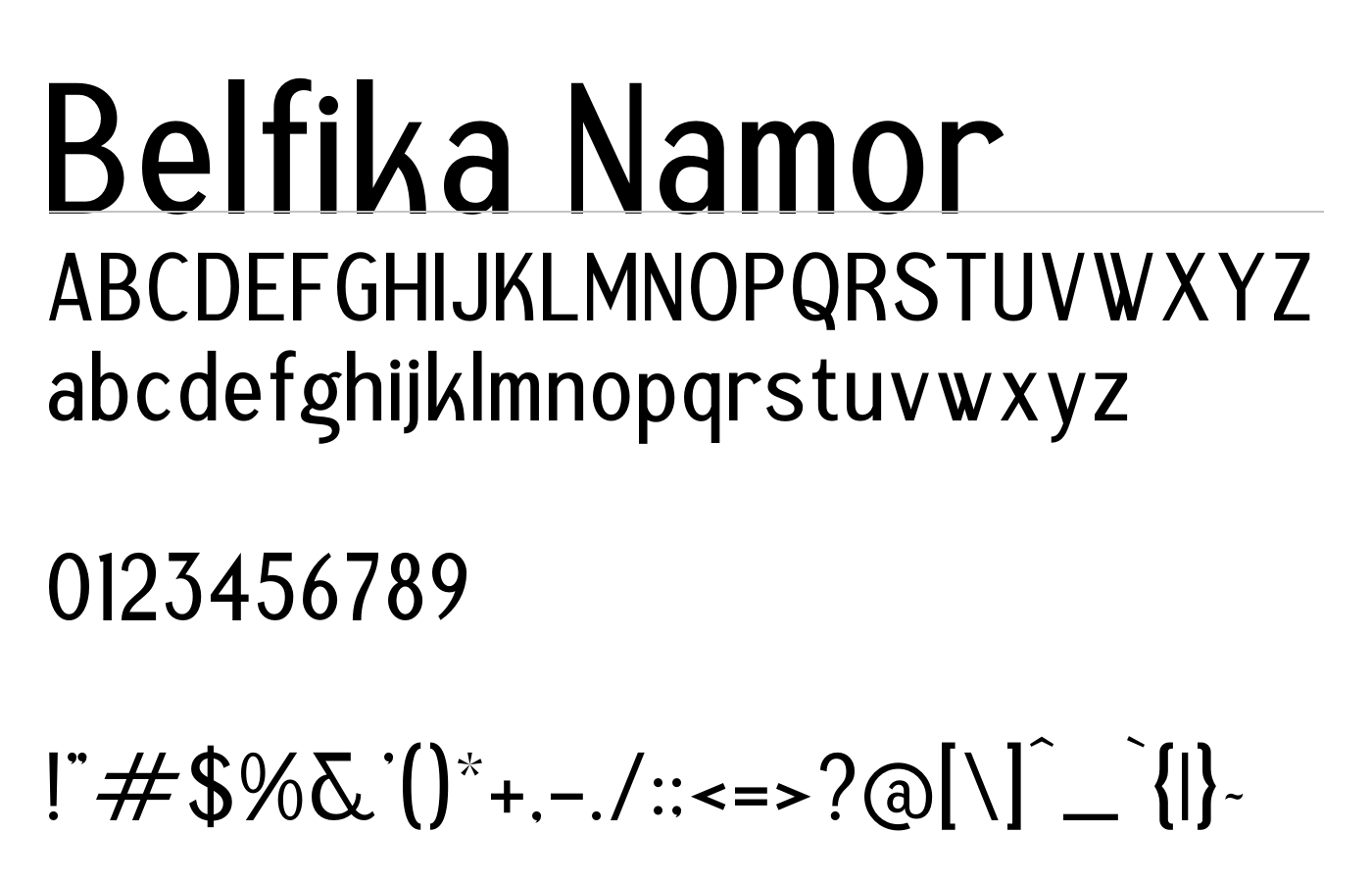 Belfika Namor Font preview