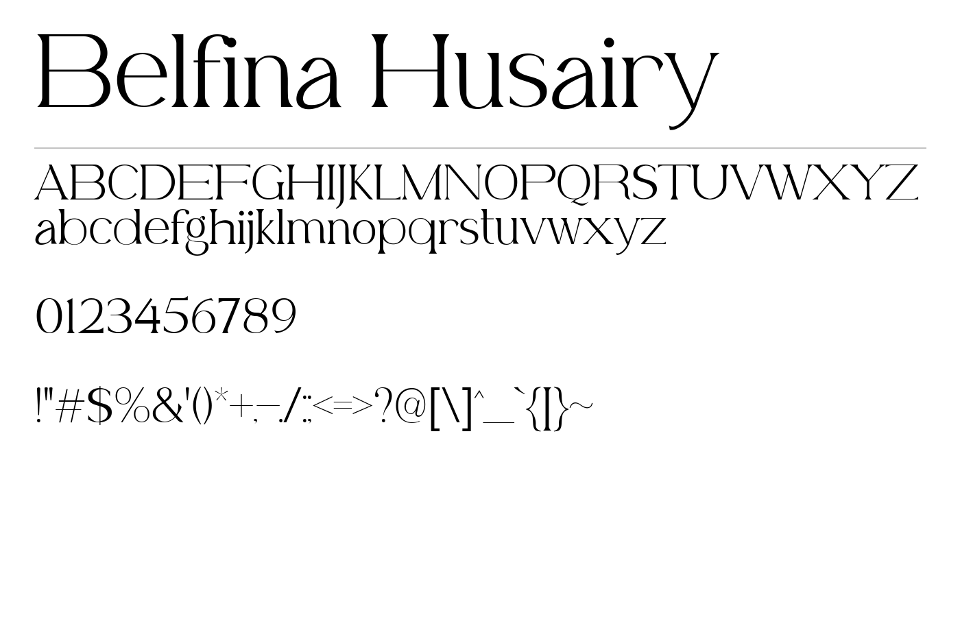 Belfina Husairy Font preview