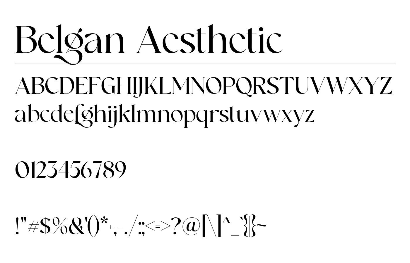 Belgan Aesthetic Font preview