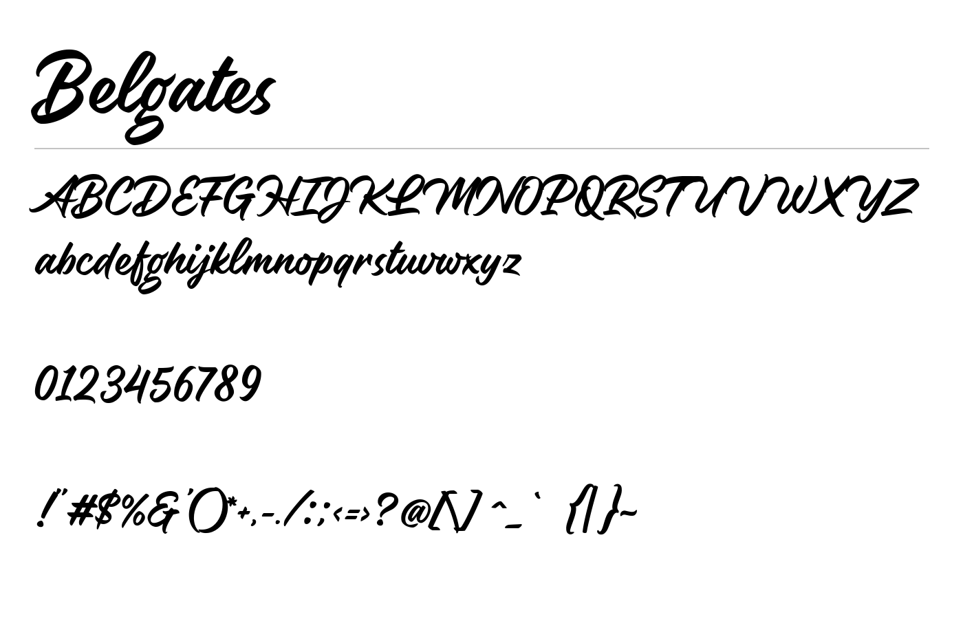Belgates Font preview