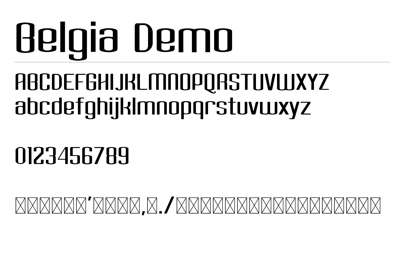 Belgia Demo Font preview