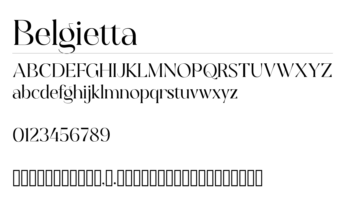 Belgietta Font preview