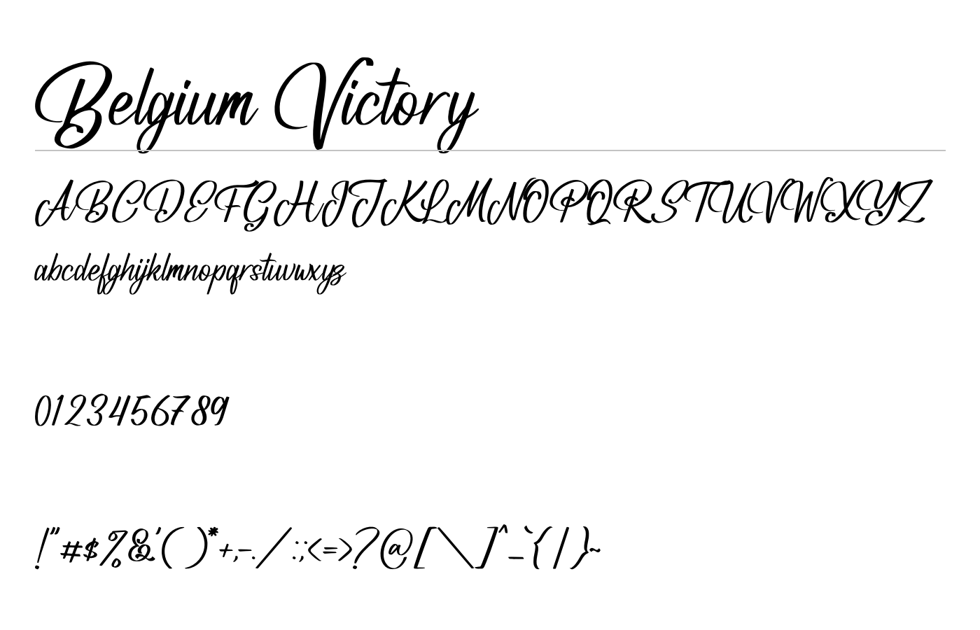 Belgium Victory Font preview