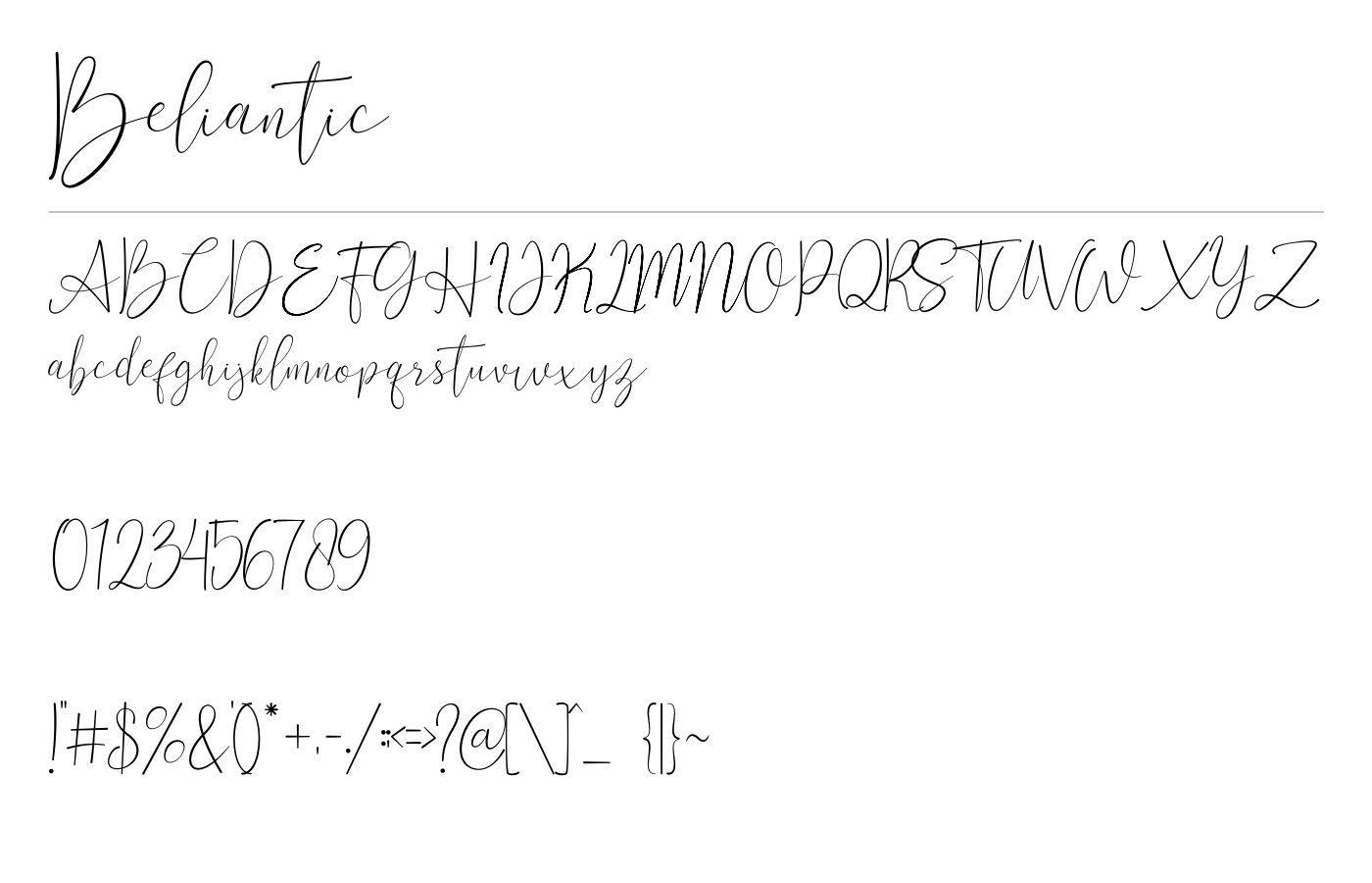 Beliantic Font preview