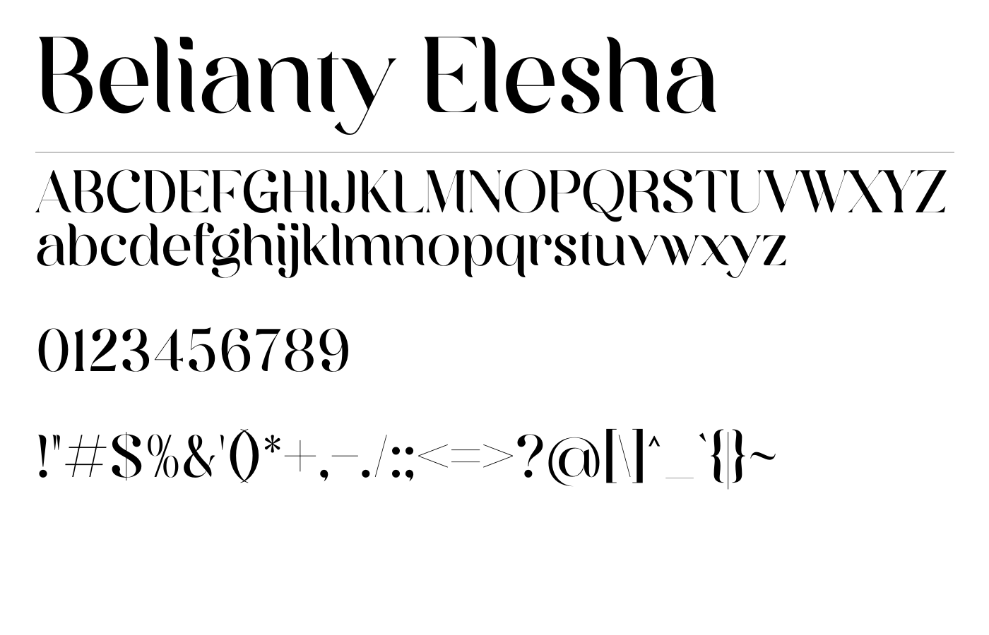 Belianty Elesha Font preview