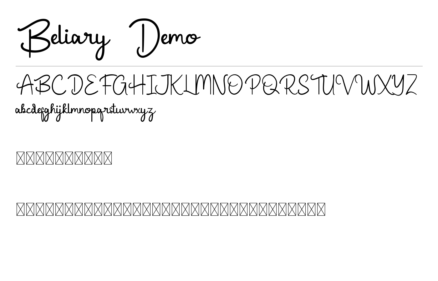 Beliary Demo Font preview