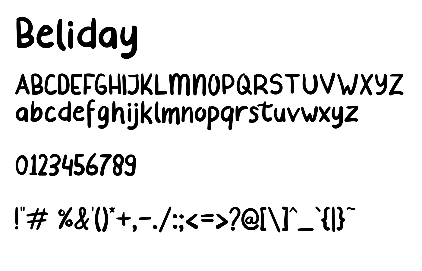 Beliday Font preview