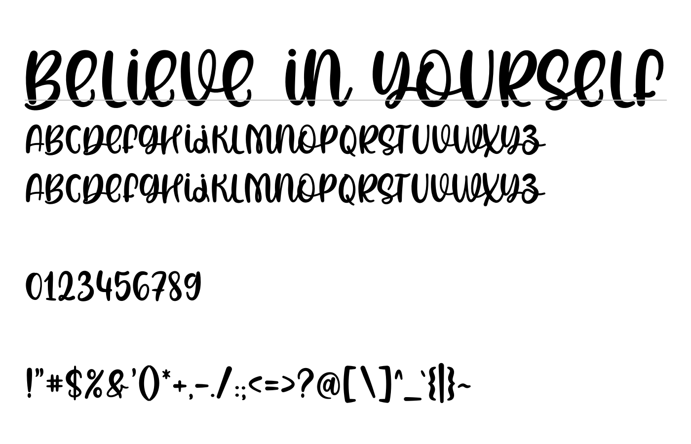Believe In Yourself Font preview