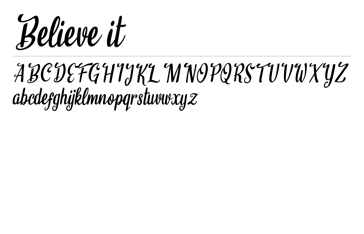 Believe it Font preview