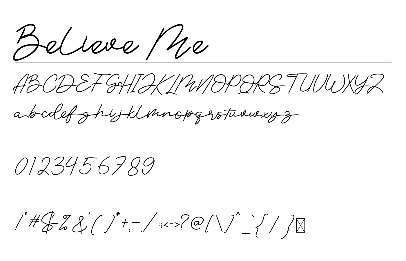 Believe Me Font preview