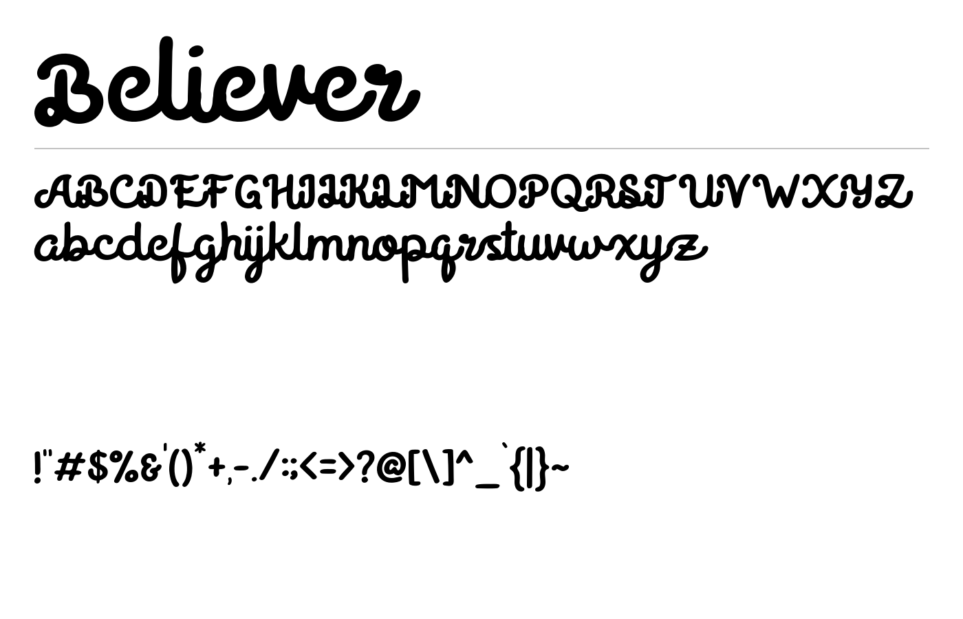 Believer Font preview