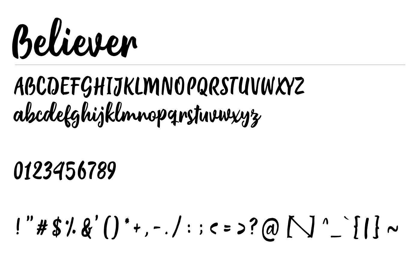 Believer Font preview