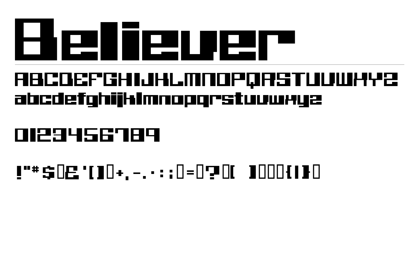 Believer Font preview