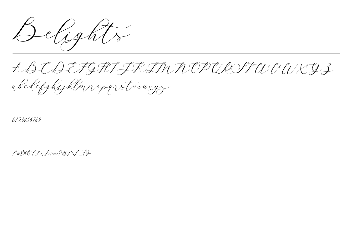 Belights Font preview