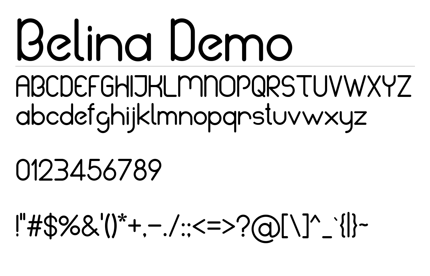 Belina Demo Font preview