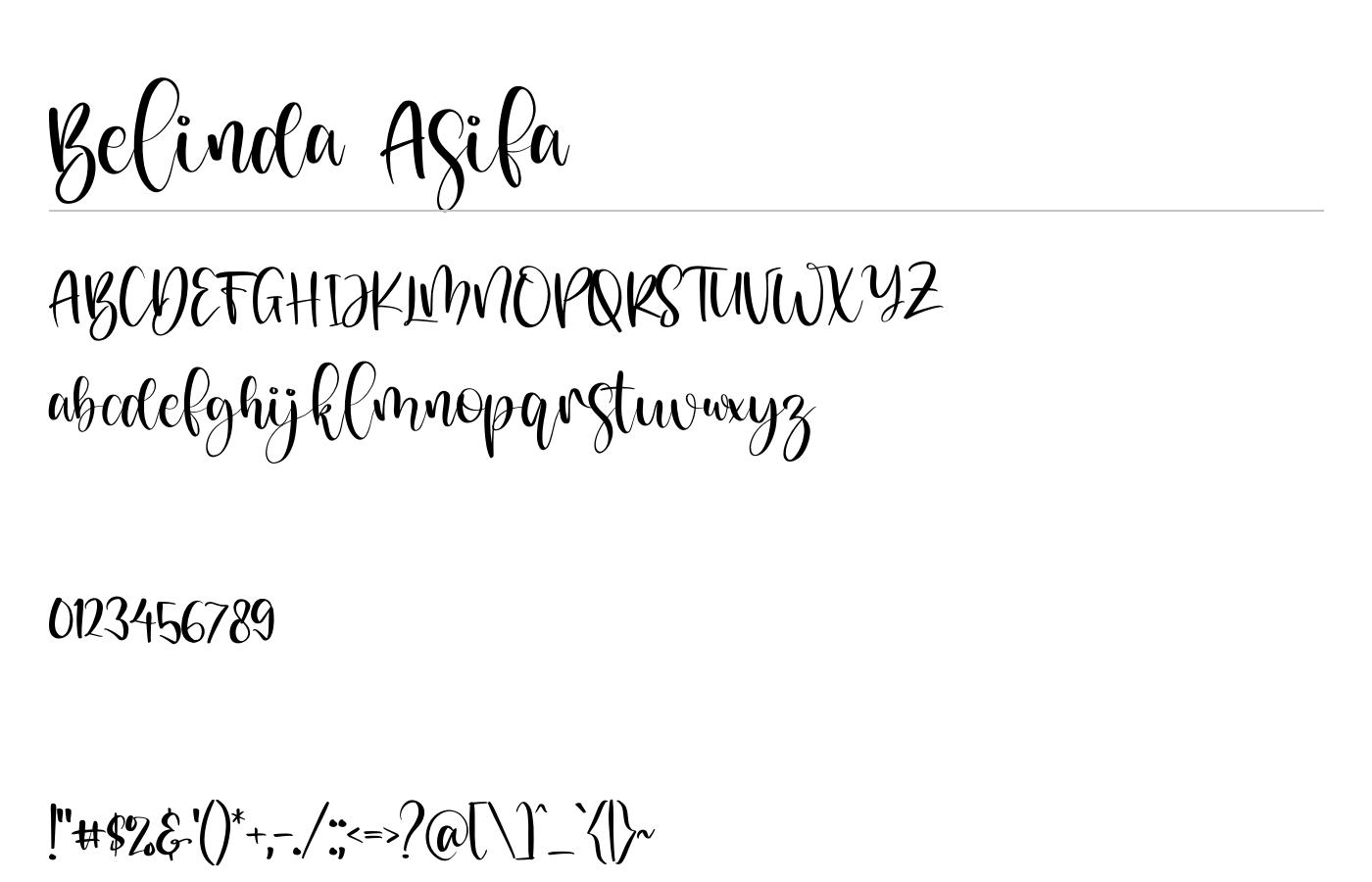 Belinda Asifa Font preview