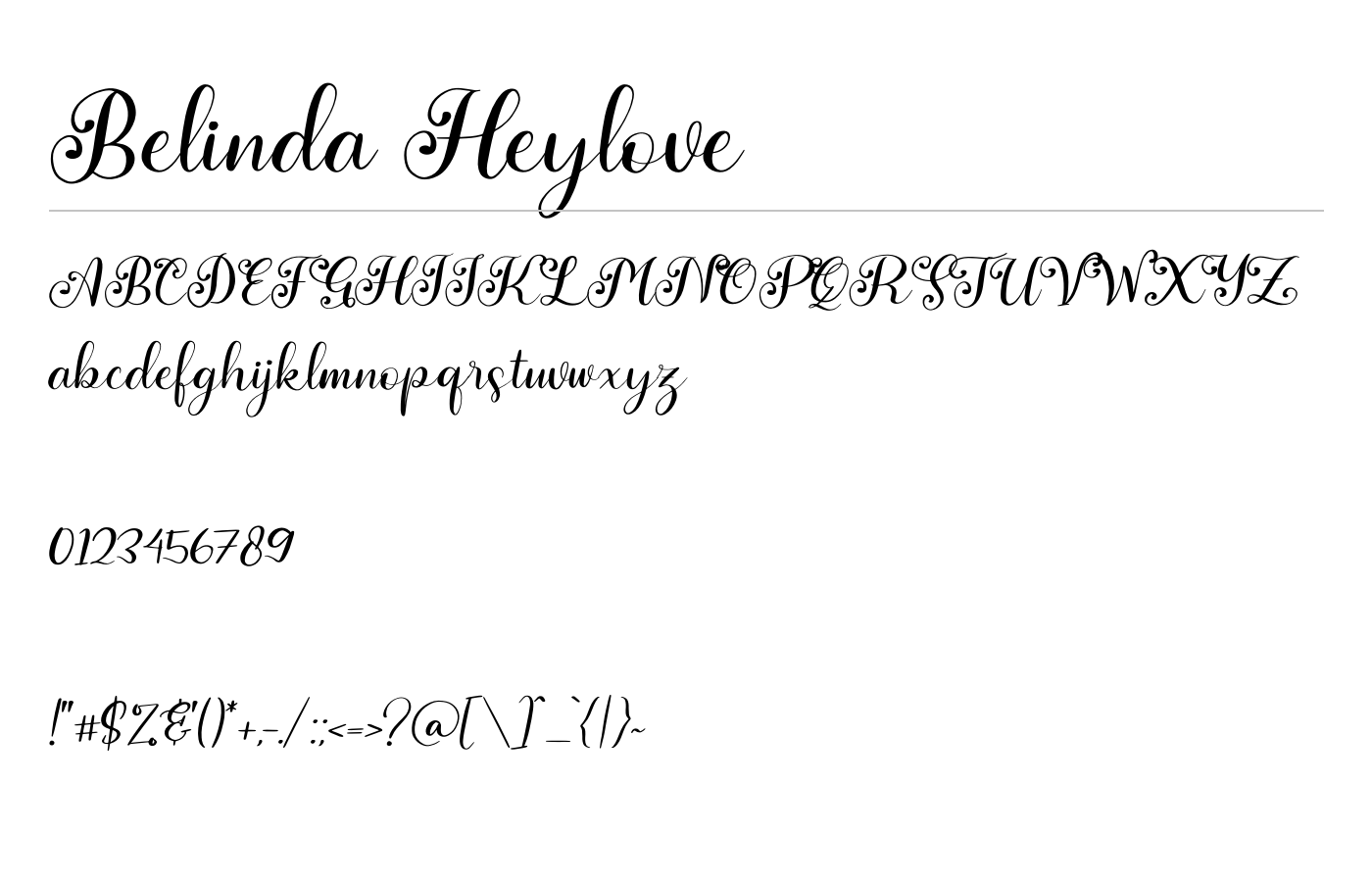 Belinda Heylove Font preview