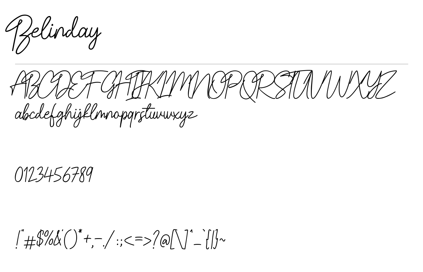 Belinday Font preview
