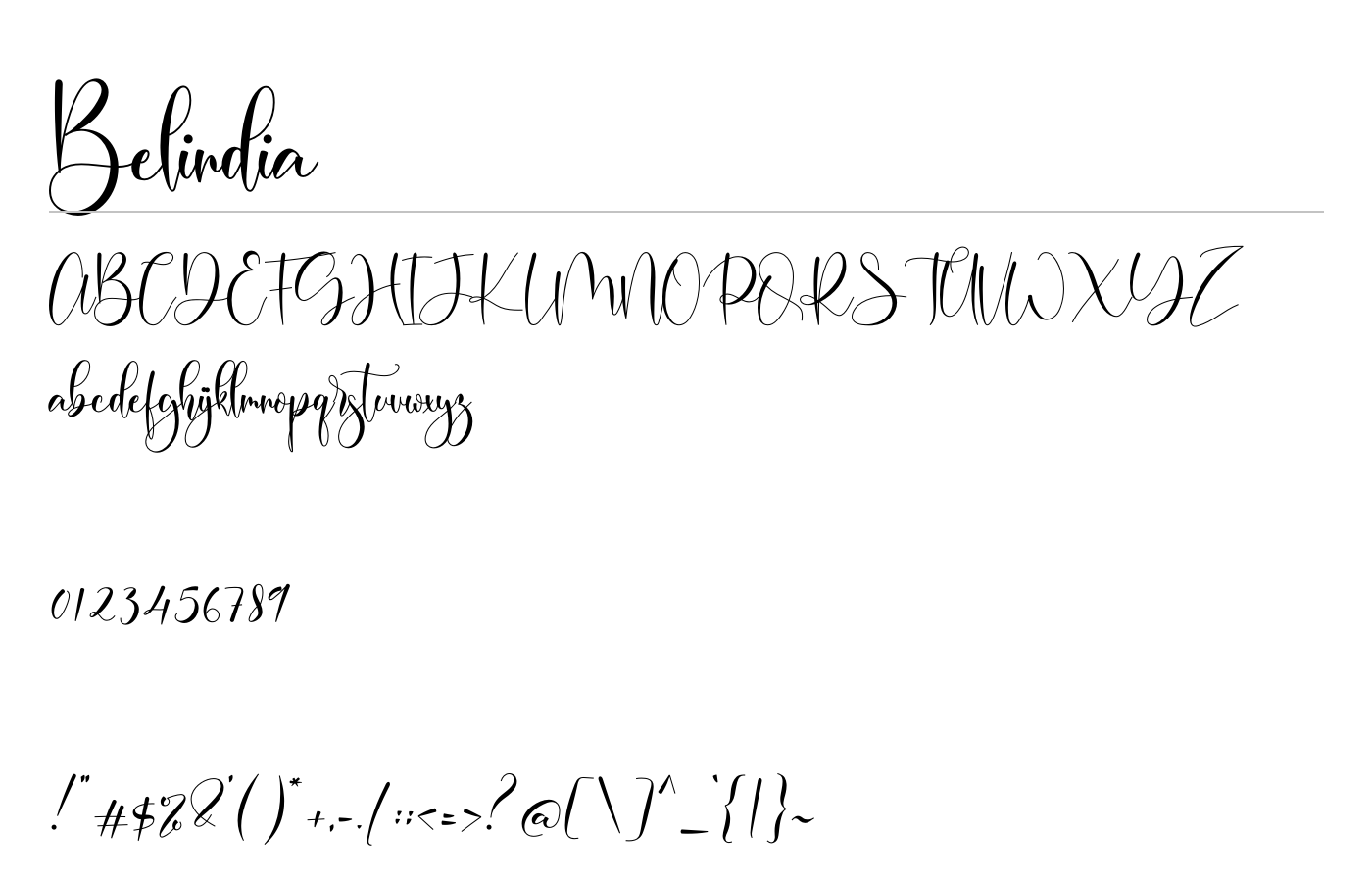 Belindia Font preview