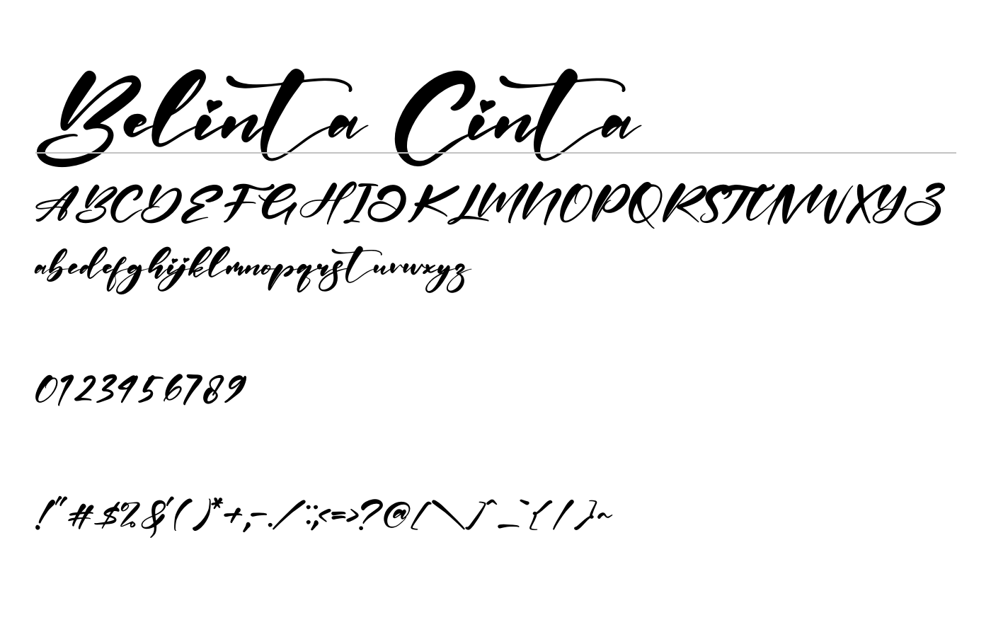 Belinta Cinta Font preview