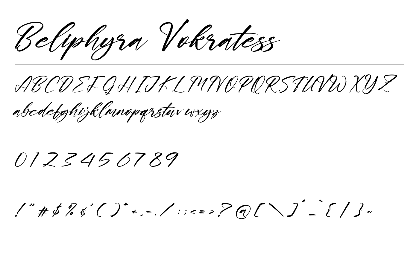 Beliphyra Vokratess Font preview