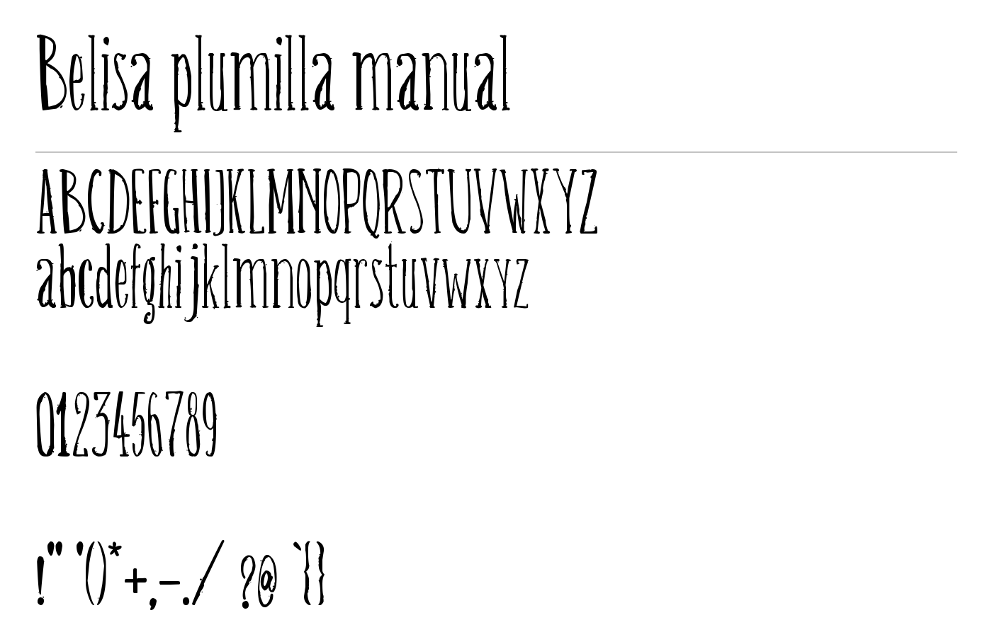 Belisa plumilla manual Font preview