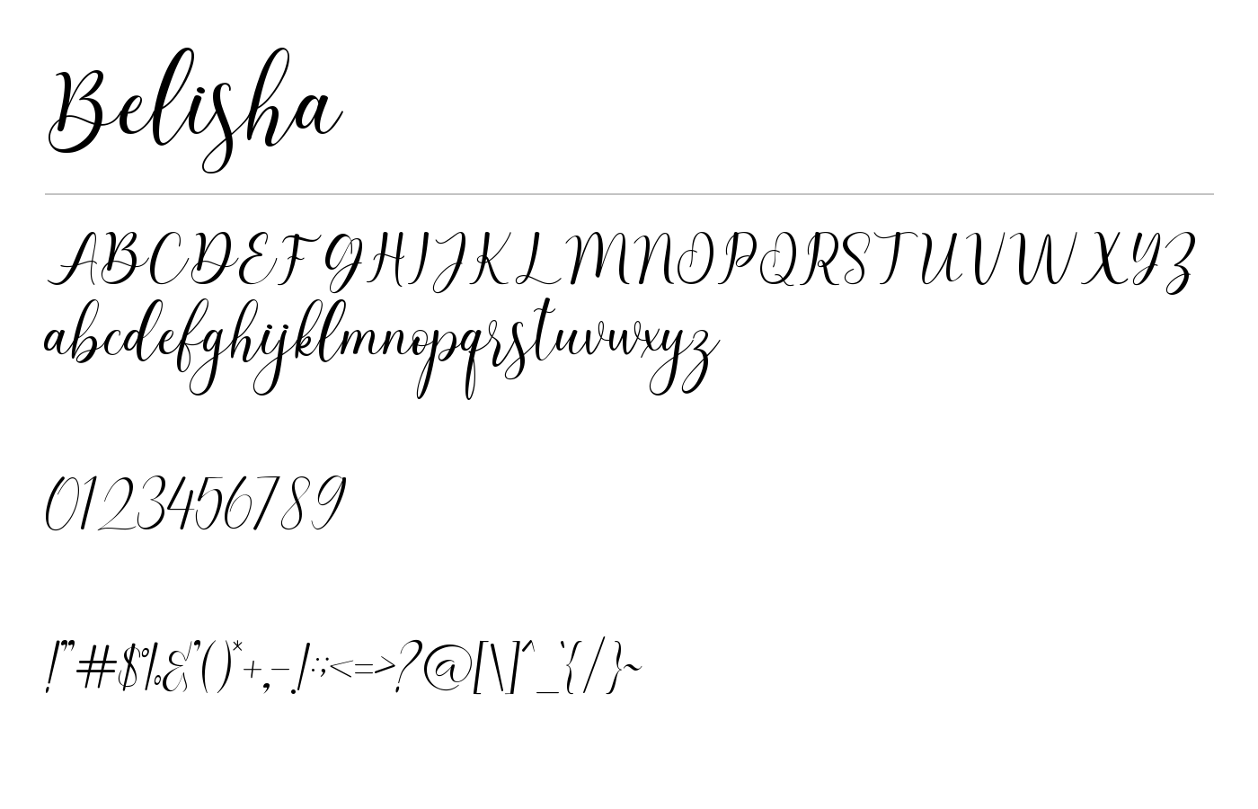 Belisha Font preview