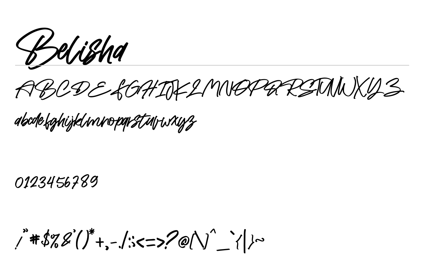 Belisha Font preview