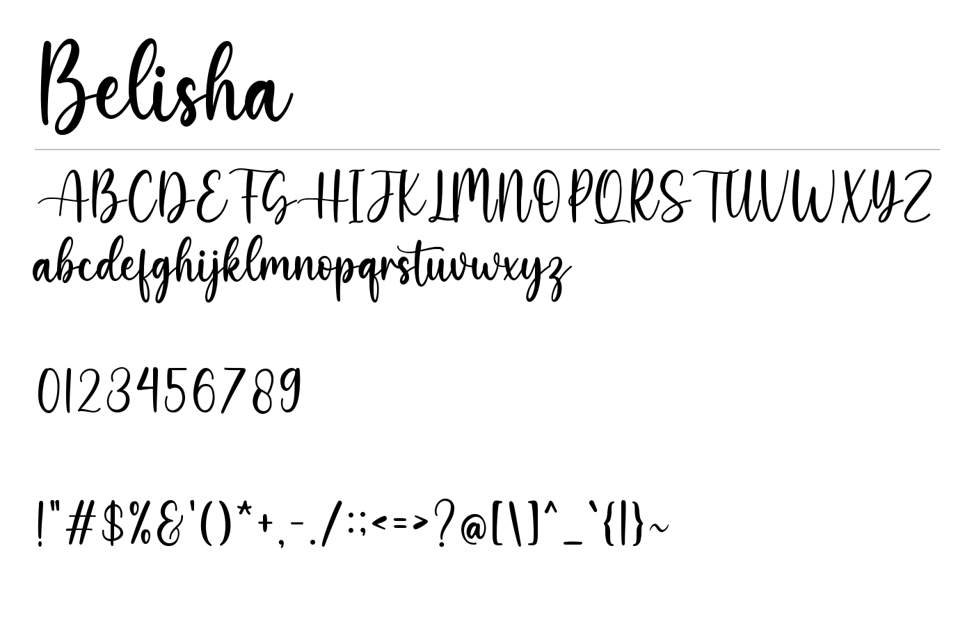 Belisha Font preview