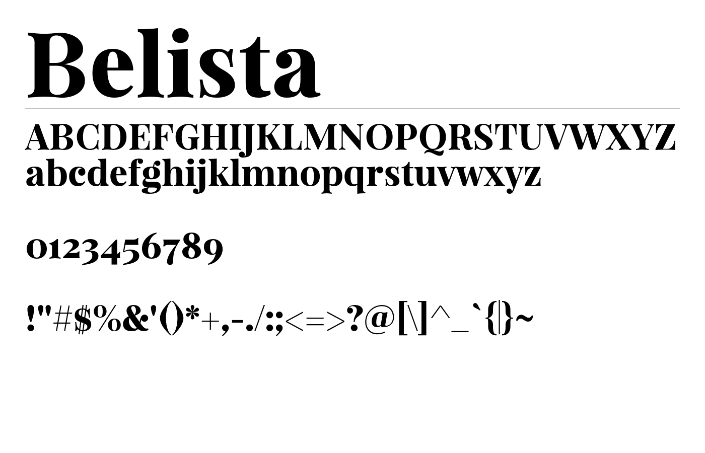 Belista Font preview