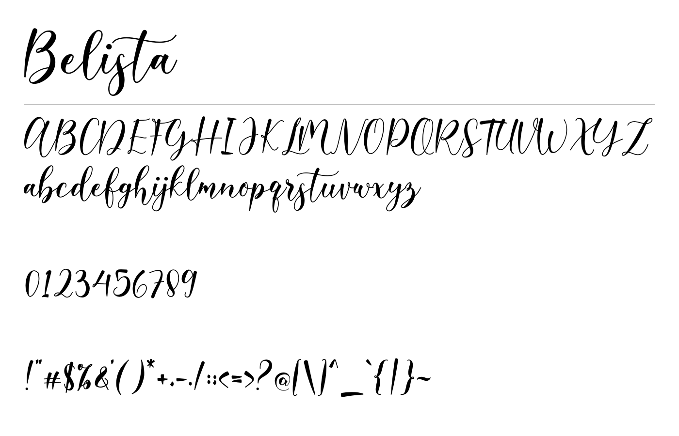 Belista Font preview