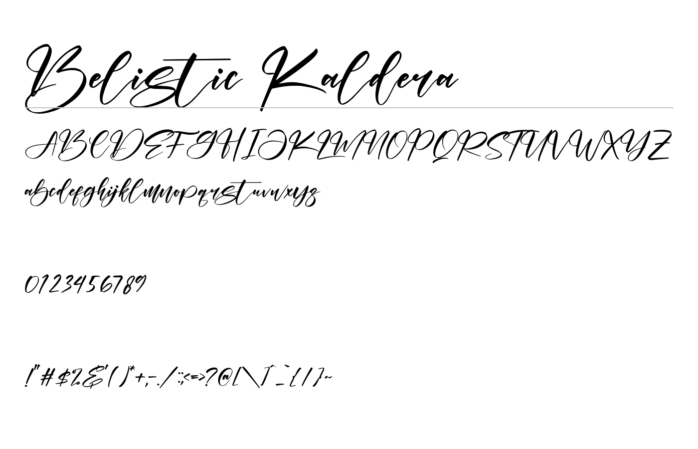Belistic Kaldera Font preview