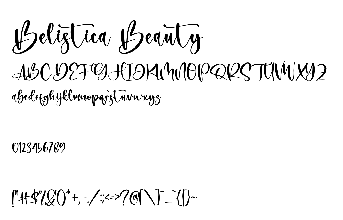 Belistica Beauty Font preview