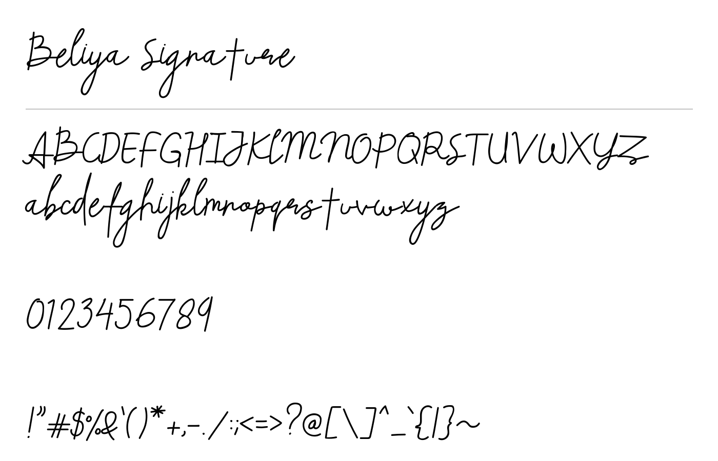 Beliya Signature Font preview