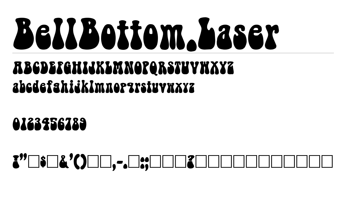 BellBottom.Laser Font preview
