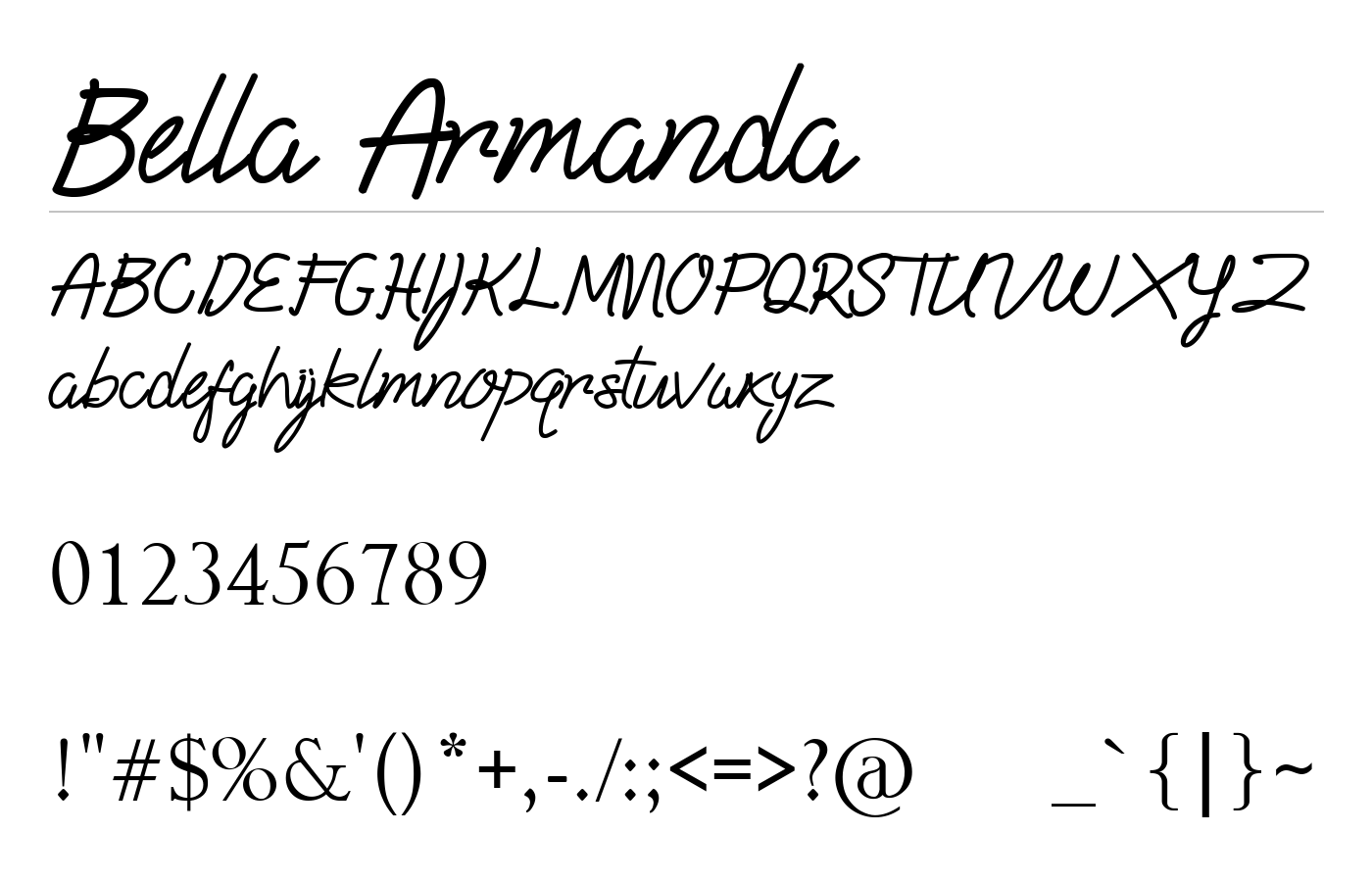 Bella Armanda Font preview