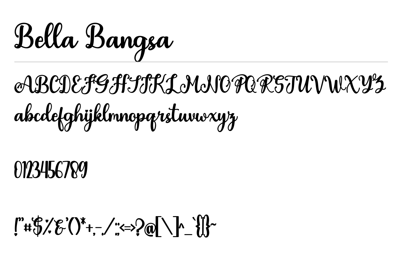 Bella Bangsa Font preview