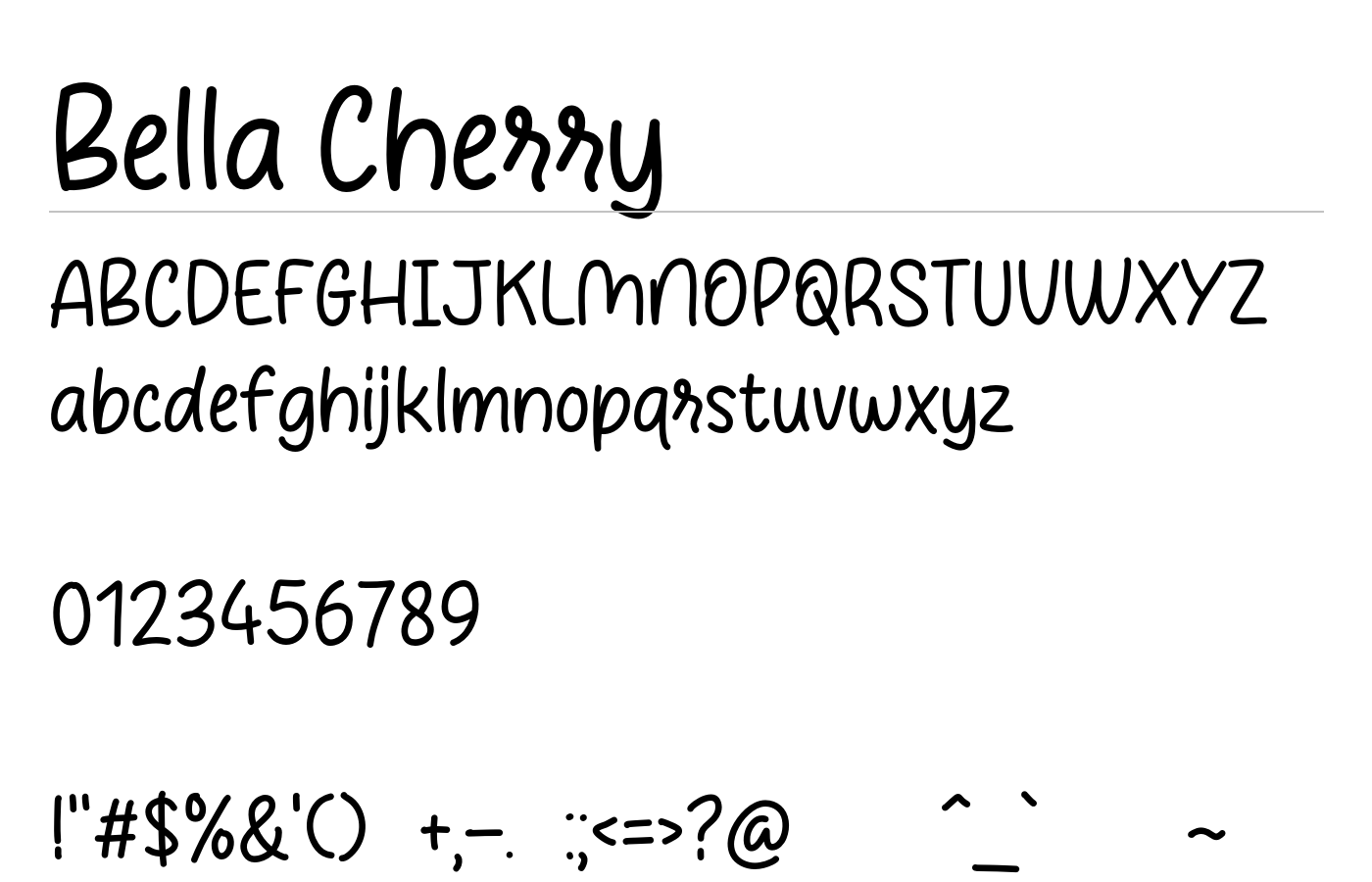 Bella Cherry Font preview