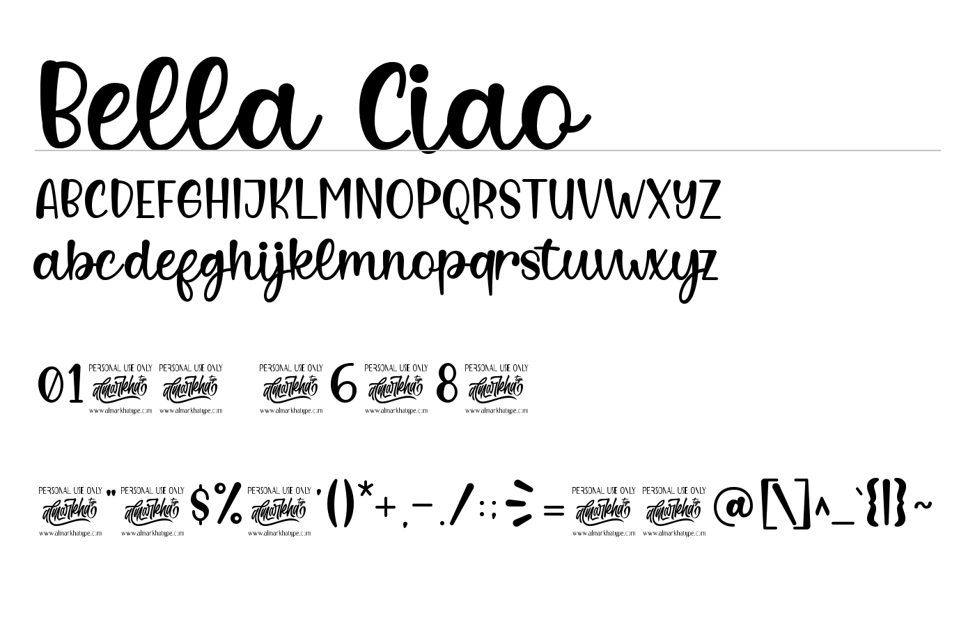 Bella Ciao Font preview