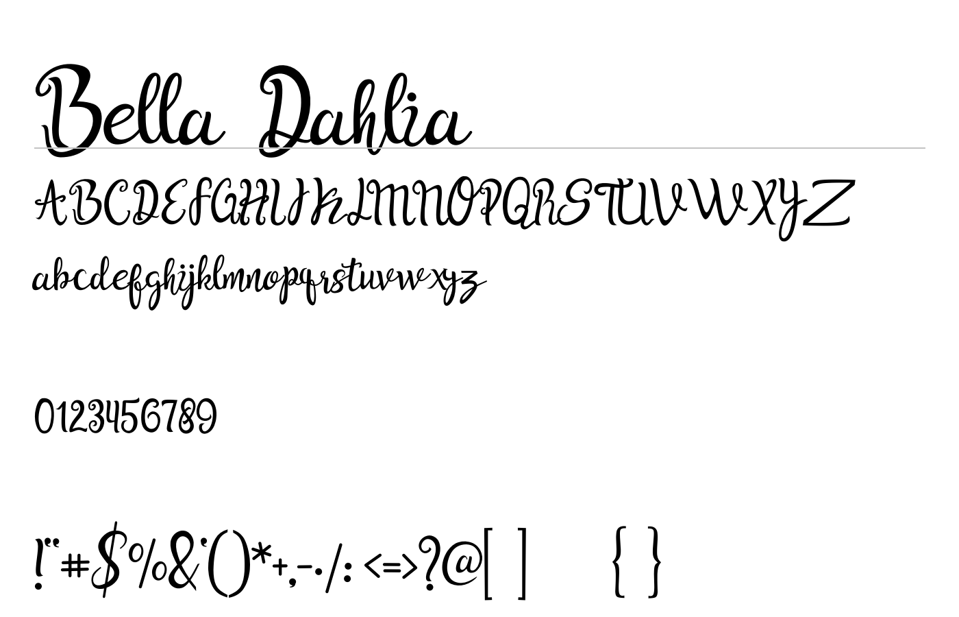 Bella Dahlia Font preview