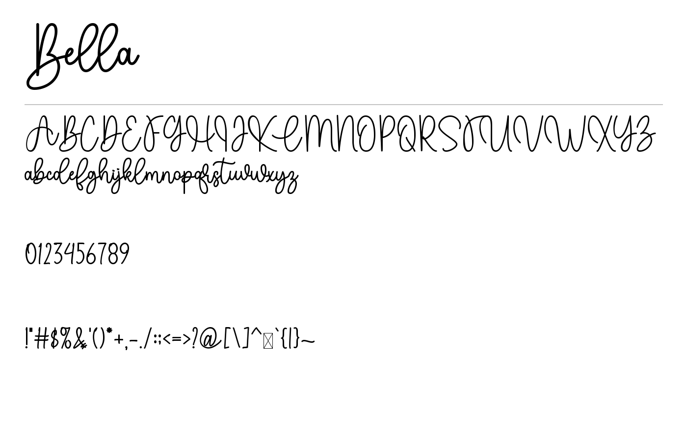 Bella Font preview